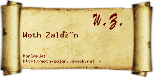 Woth Zalán névjegykártya